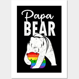 Papa Bear Gay Pride Flag LGBT Dad Camping Father Day Posters and Art